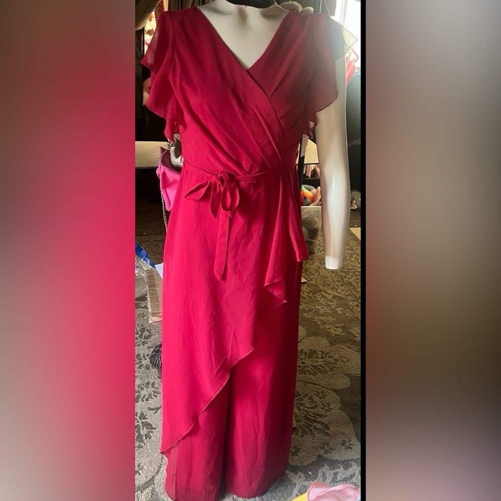 Elegant Red Wrap Dress